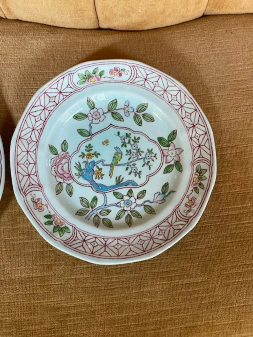 ADAMS SINGAPORE BIRD BREAD & BUTTER PLATES- 6 1/8